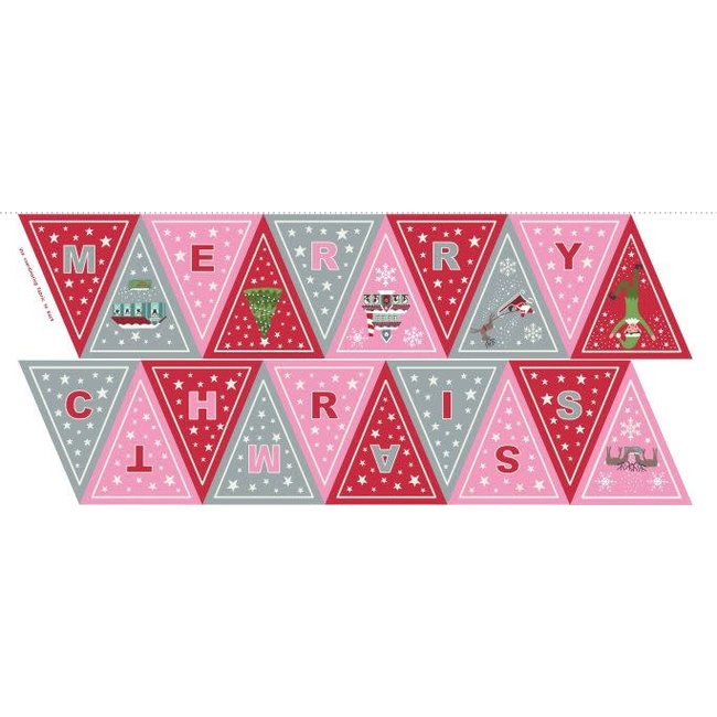 Christmas Glow Bunting - PINK/RED - 44" x 35"