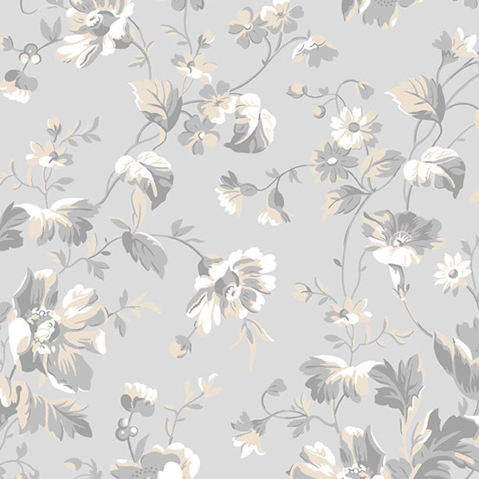 Andover WILLOW, TOSSED FLORAL, GREY (9611-C) PER CM OR $20/M