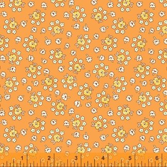 Windham Fabrics STORYBOOK, BOUQUET, ORANGE (51982-7) PER CM OR $20/M