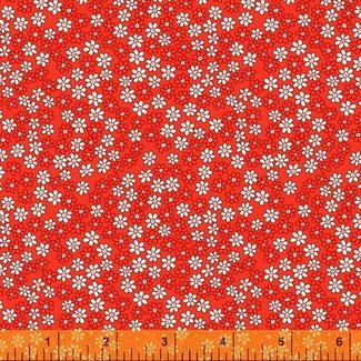 Windham Fabrics STORYBOOK, DAISIES, RED (51983-1) PER CM OR $20/M