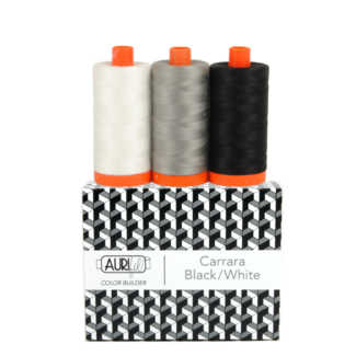 AURIFIL AURIFIL CARRARA BLACK & WHITE  COLLECTION 3 LARGE SPOOLS