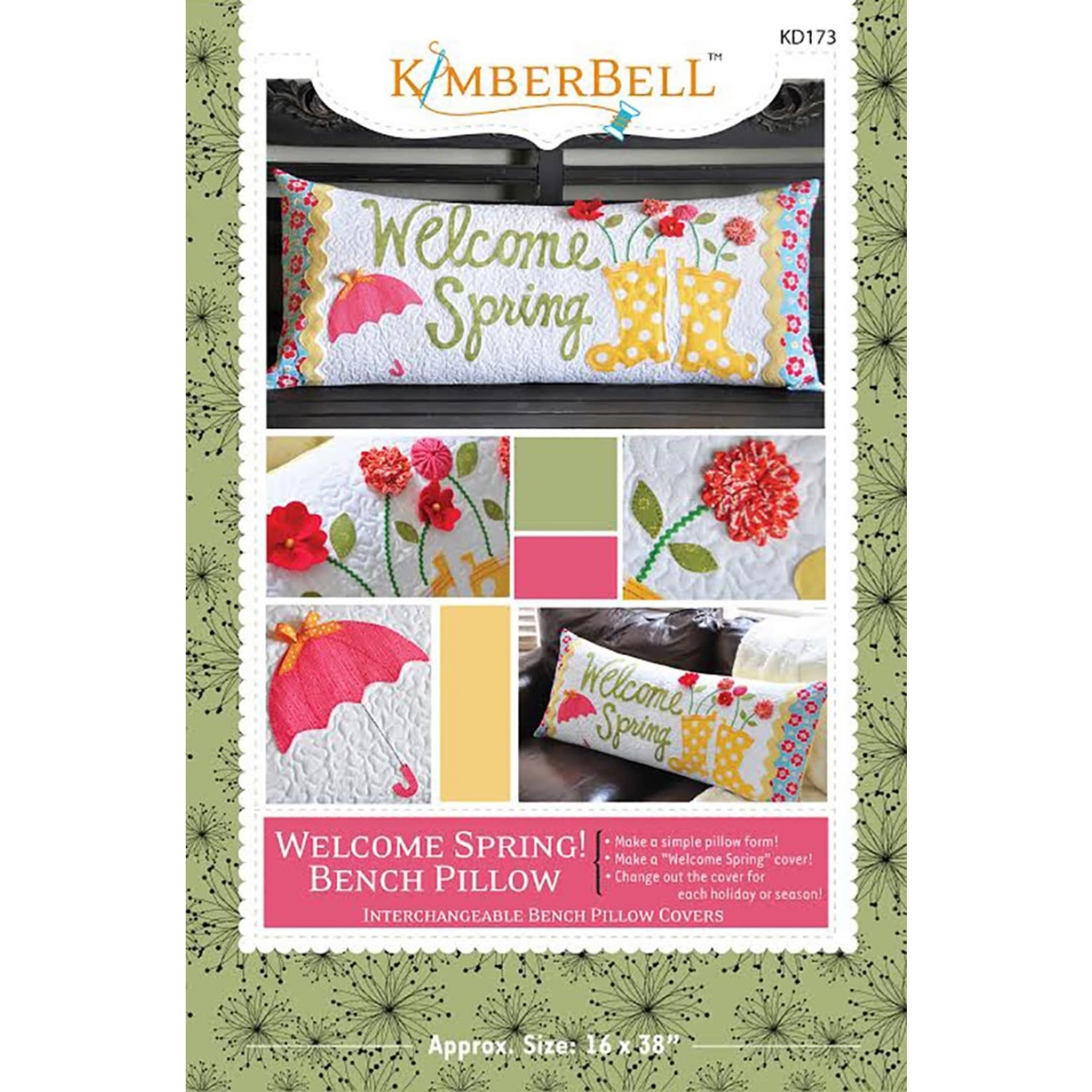 Kimberbell Designs Welcome Spring! Bench Pillow Pattern
