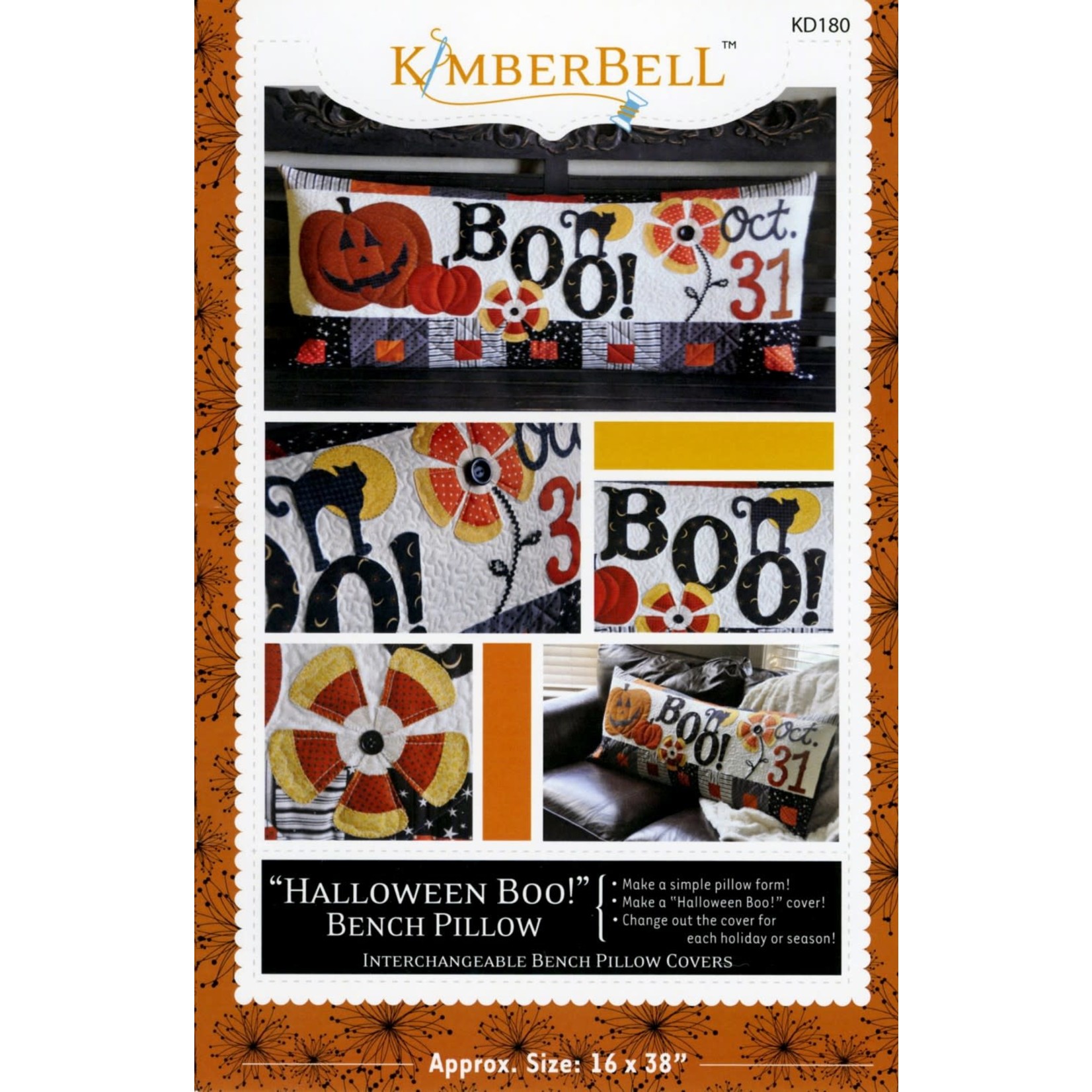 Kimberbell Designs Halloween Boo Bench Pillow Pattern (Sewing Version)
