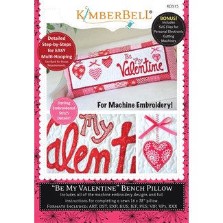 Kimberbell Designs Be My Valentine Bench Pillow Embroidery Designs CD