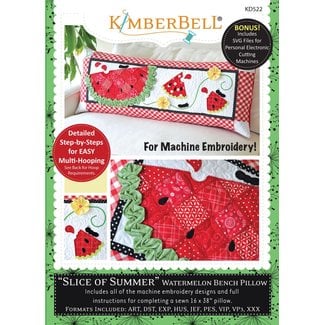 Kimberbell Designs Slice of Summer Watermelon - Bench Pillow Machine Embroidery CD