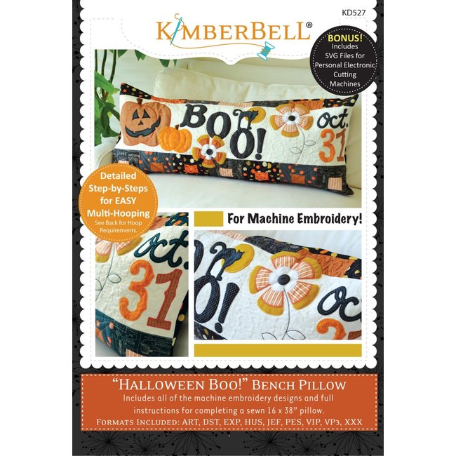 Halloween Boo! Bench Pillow Machine Embroidery CD, Discontinued, While Supplies Last