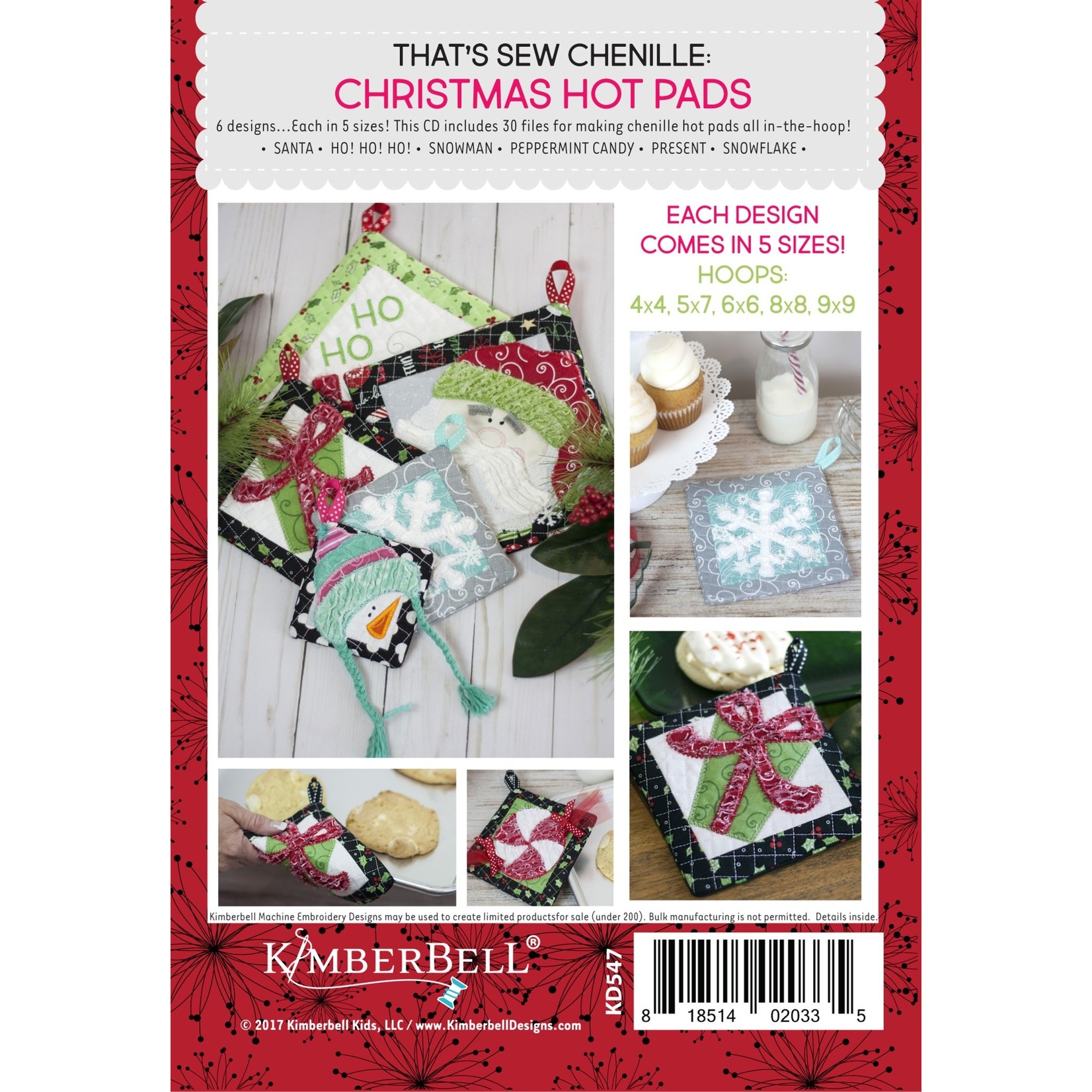 Kimberbell Designs That's Sew Chenille: Christmas Hot Pads Machine Embroidery CD