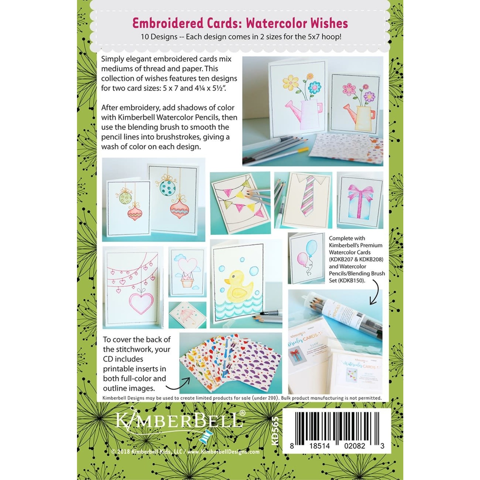 Kimberbell Designs Embroidery Cards: Watercolor Wishes (RETIRED)