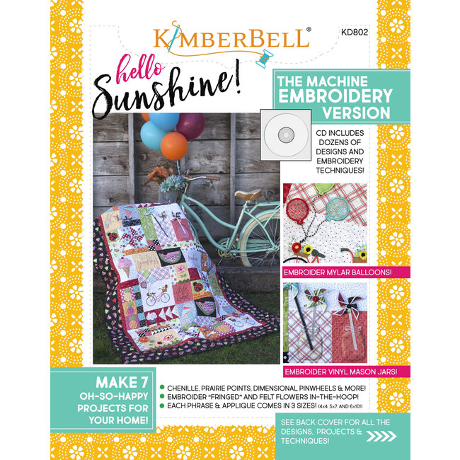 Hello Sunshine! Sewing Pattern Book and Machine Embroidery Design CD