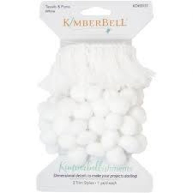Discontinued, While Supplies last Tassels & Poms Trim, White