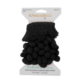 Kimberbell Designs Tassels & Poms Trim, Black