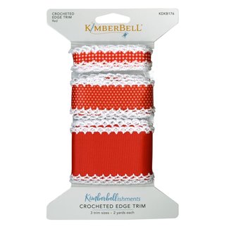 Kimberbell Designs Crocheted Edge Trim:  Red, discontinued, while supplies last