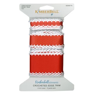 Kimberbell Designs Crocheted Edge Trim:  Red