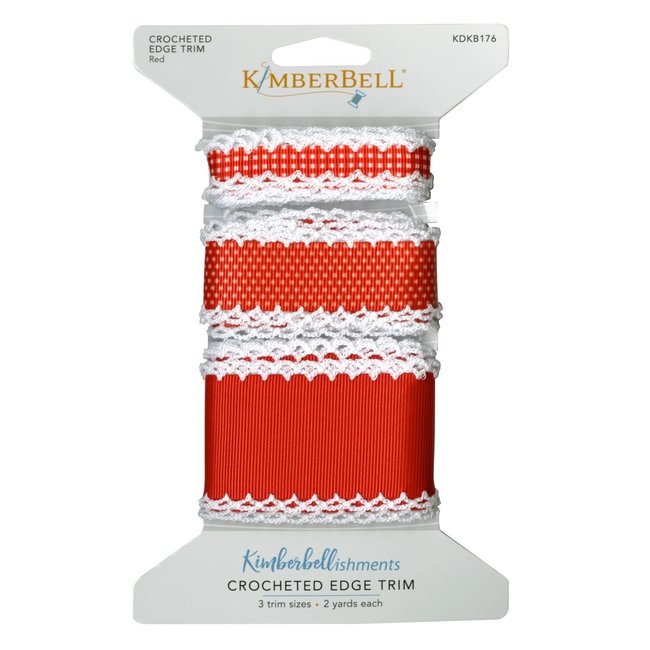 Crocheted Edge Trim:  Red, discontinued, while supplies last