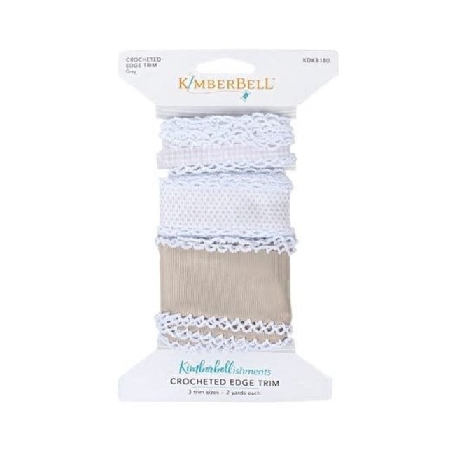 Crocheted Edge Trim:  Grey, discontinued, while supplies last