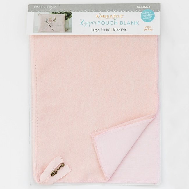 Blush Felt Zipper Pouch Blank, Small