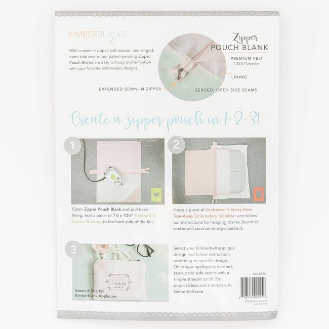 Blush Felt Zipper Pouch Blank, Large NO LONGER AVAILABLE