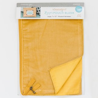 Kimberbell Designs Mustard Velveteen Zipper Pouch Blank, Large