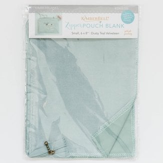 Kimberbell Designs Dusty Teal Velvetten Zipper Pouch Blank, Small, discontinued, while supplies last