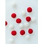 Wool Felt Balls, Red & White, set of 16, discontinued, while supplies last