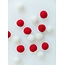 Wool Felt Balls, Red & White, set of 16