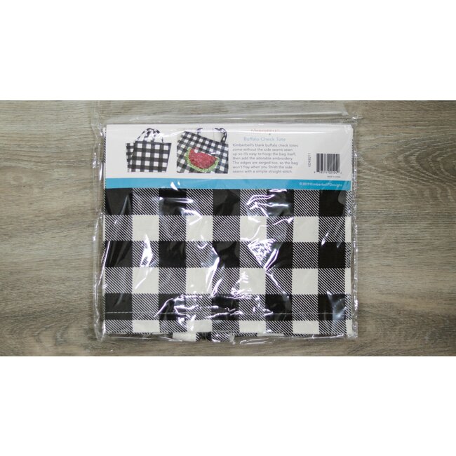 Tote Blank, Buffalo Check, Black & White, Discontinued, While Supplies Last