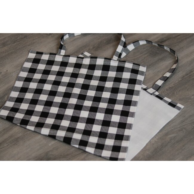 Tote Blank, Buffalo Check, Black & White, Discontinued, While Supplies Last