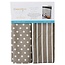 Discontinued, while supplies last Dots & Stripes Tea Towels:  Grey