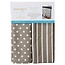 Dots & Stripes Tea Towels:  Grey