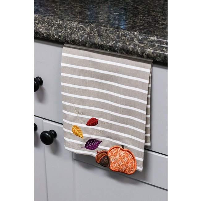 Dots & Stripes Tea Towels:  Grey, Discontinued, While Supplies Last