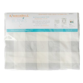 Kimberbell Designs Buffalo Check Tote Bag:  Grey & Cream