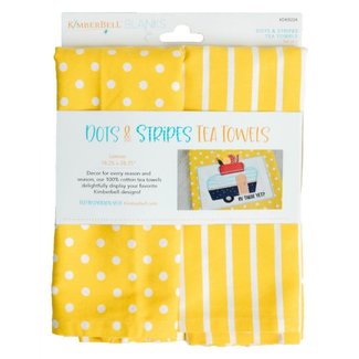 Kimberbell Designs Dots & Stripes Tea Towel: Lemon