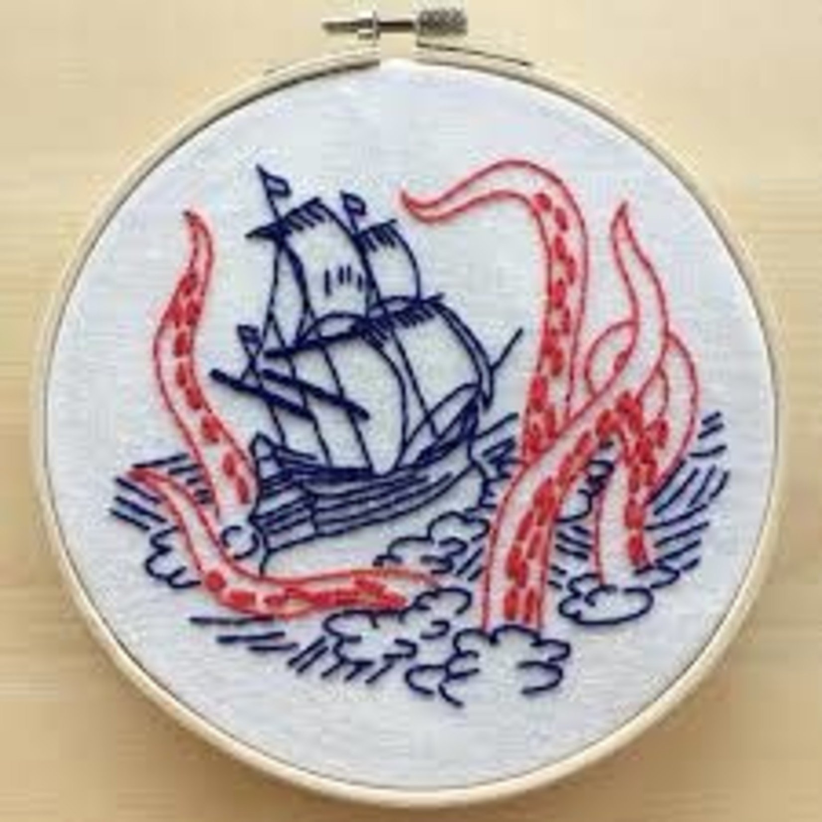 Hook Line and Tinker Release the Kraken Complete Embroidery Kit