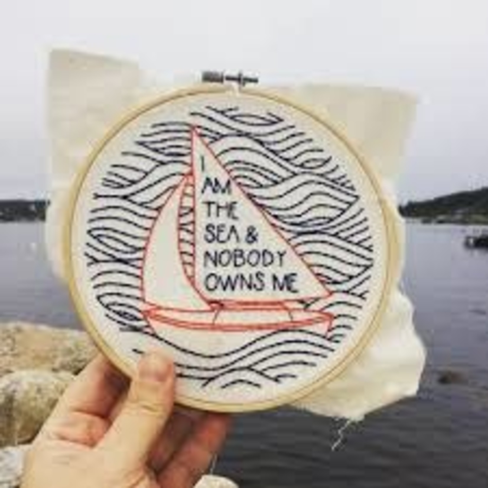 Hook Line and Tinker I am the Sea Complete Embroidery Kit