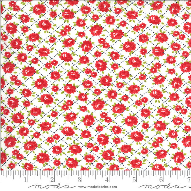 Shine On by Bonnie & Camille, ROSES, WHITE 55214-20 PER CM OR