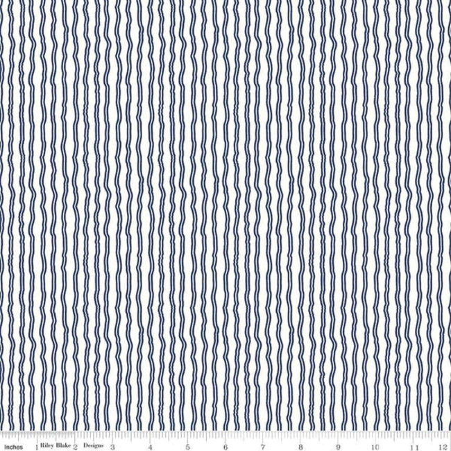 Hungry Animal Alphabet, Wavy Stripe, Blue $0.11/cm or $11/m Sale