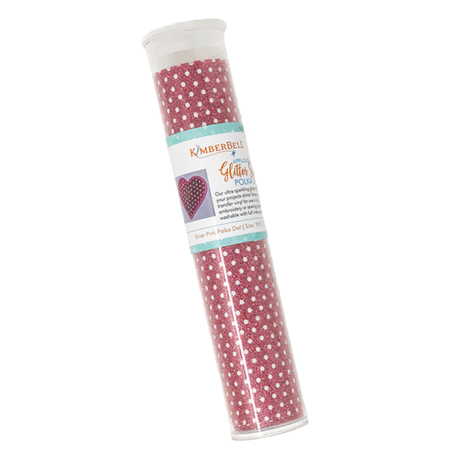 Applique Glitter Sheets - Silver Pink Polka Dot, Discontinued, While Supplies Last