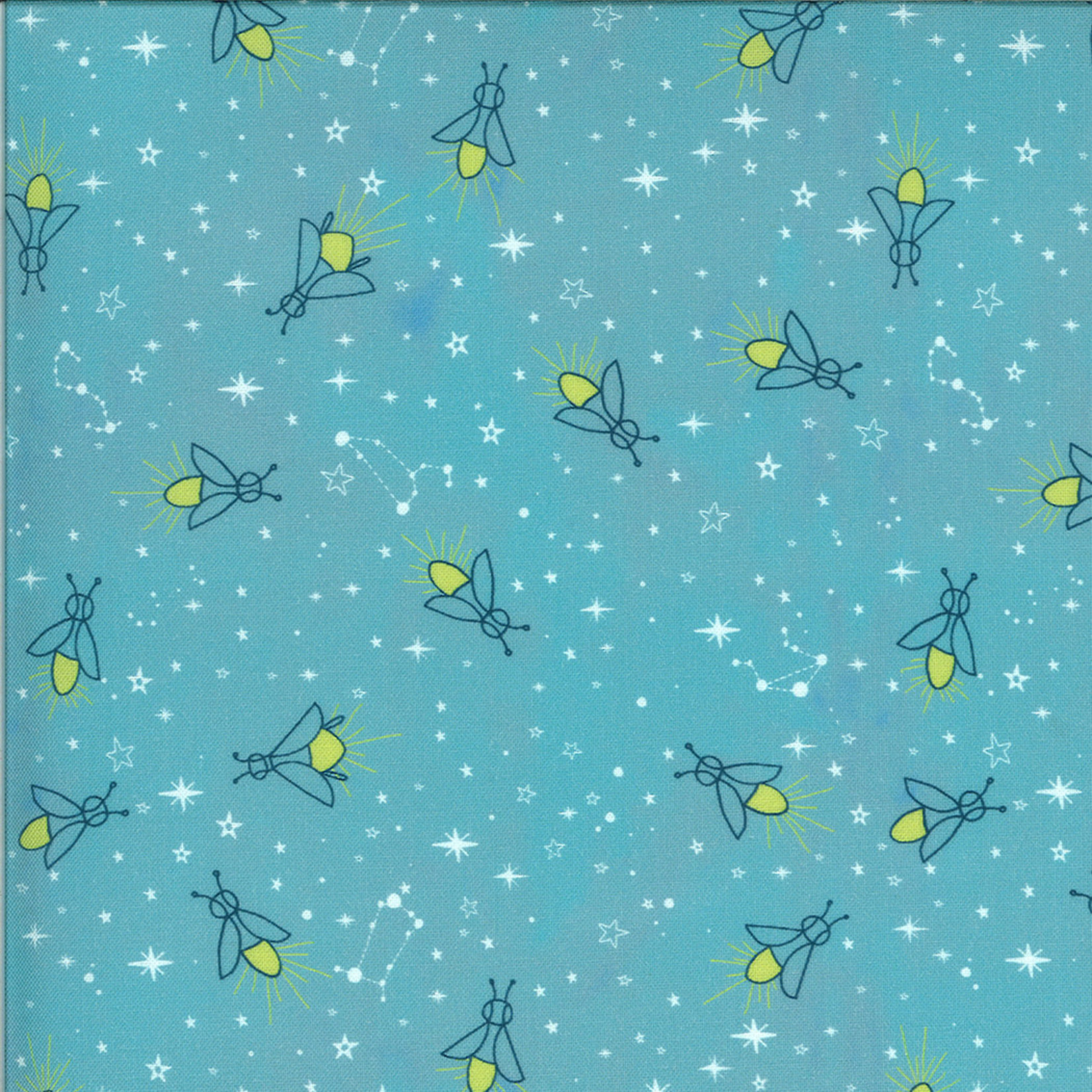 Moda Lakeside Story, Fireflies, Robin's Egg Blue (513355-17) $0.20 per cm or $20/m