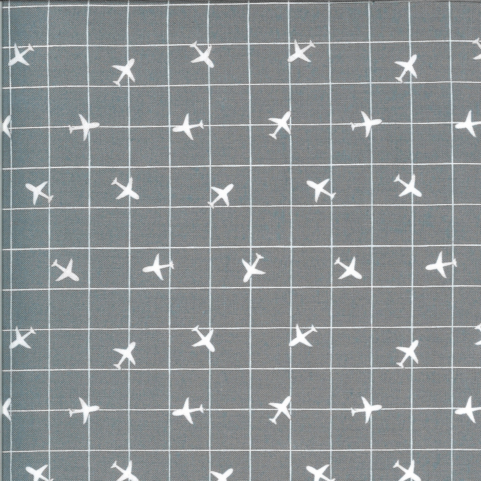 On The Go, Airplane Grid, Steel Grey (20726 19) $0.20 per cm or $20/m