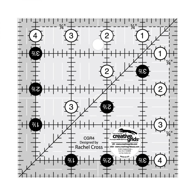 Creative Grids 4 1/2 X 4 1/2 Ruler CGR4