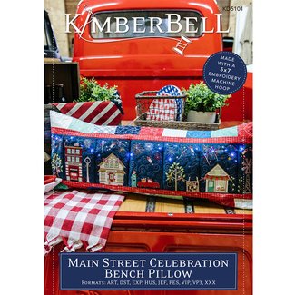 Kimberbell Designs Main Street Celebration Bench Pillow Machine Embroidery