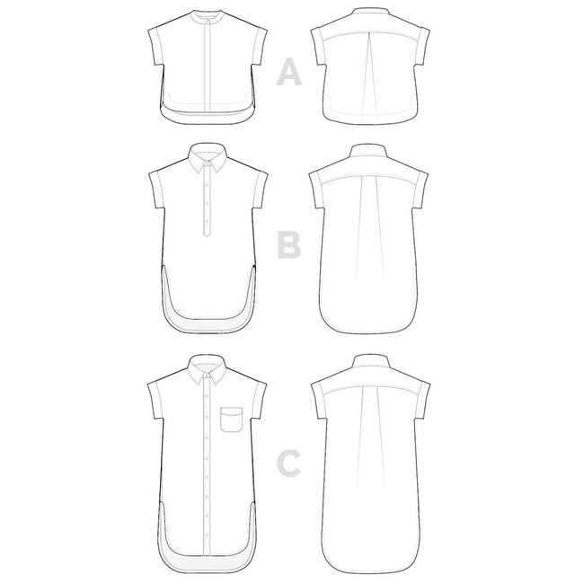 Kalle Shirt and Shirtdress Pattern 0-20