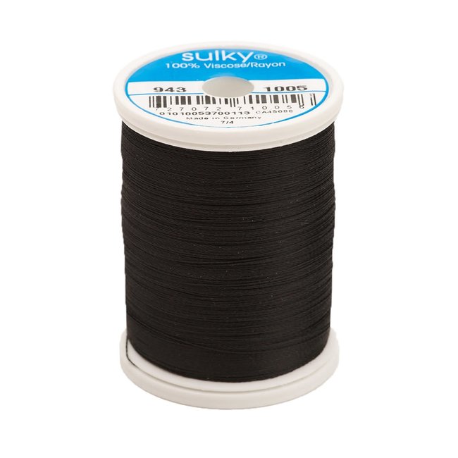 Rayon Thread 2-ply 40wt 268d 850yds Black