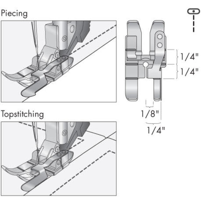 Pfaff 1/4” Foot w/Guide w/IDT (B,C,D,E,F,G,J,K)