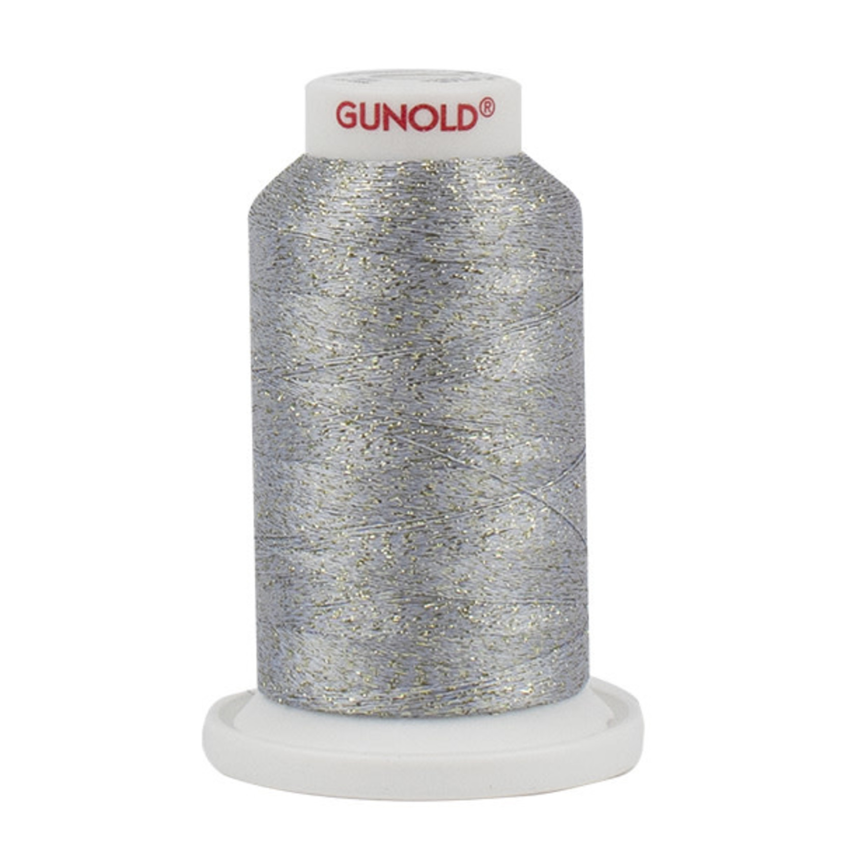 Gunold Poly Sparkle™ (Star™) Mini-King Cone 1,100 YD, 30 Wt, White with Gold Sparkle 50560