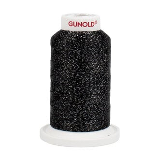 Gunold Poly Sparkle™ (Star™) Mini-King Cone 1,100 YD, 30 Wt, Black with Pewter Sparkle 50615