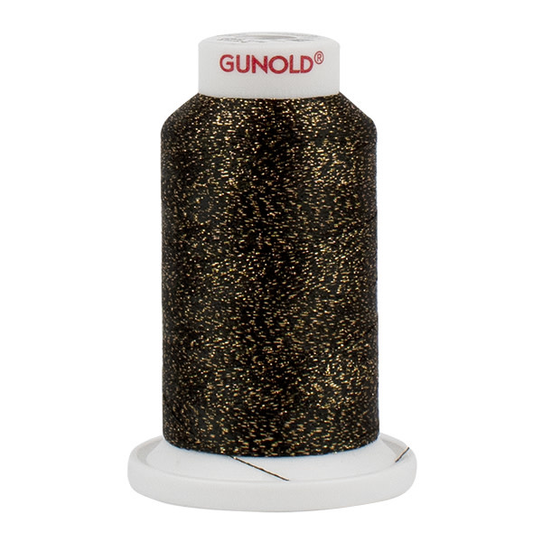 Gunold Poly Sparkle™ (Star™) Mini-King Cone 1,100 YD, 30 Wt, Black with Gold Sparkle 50639
