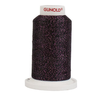 Gunold Poly Sparkle™ (Star™) Mini-King Cone 1,100 YD, 30 Wt, Piano Black with Pink Sparkle 50643