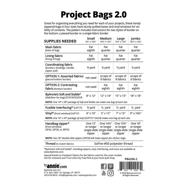 Project Bags 2.0 Pattern