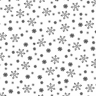 Andover Century Black on White, Snowflakes CS-9671-L $0.18 per cm or $18/m